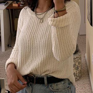 Soft white knit sweater